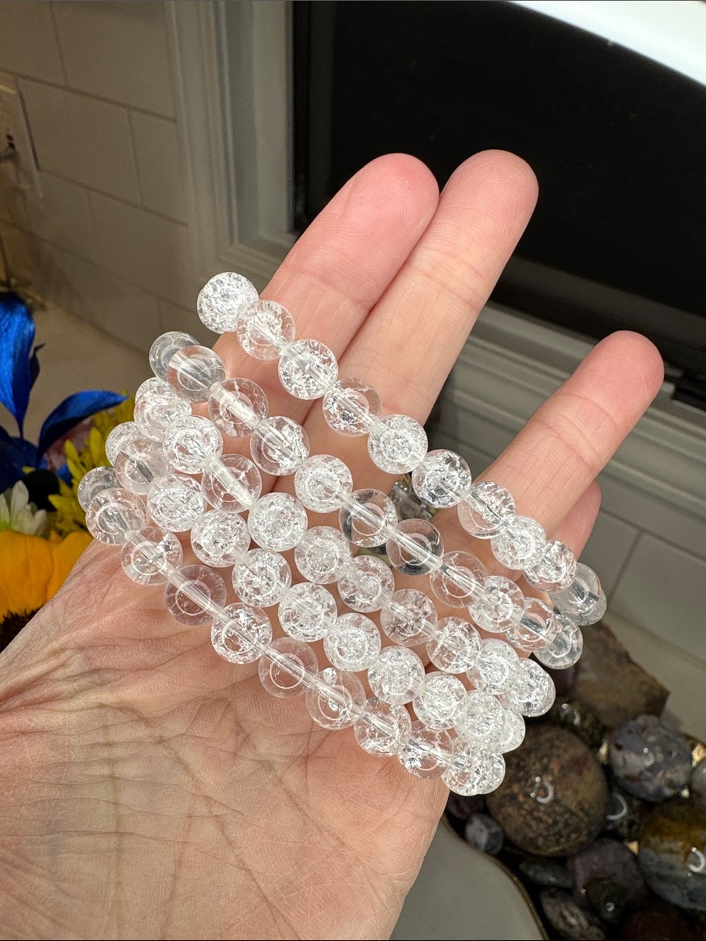 Crackle and Clear Quartz Bracelet (listing is for one): B1103